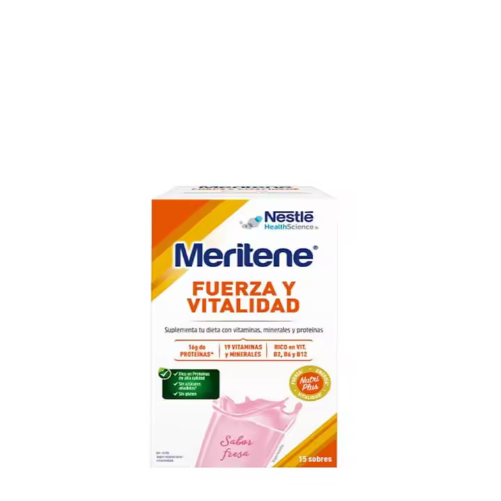 Meritene fuerza y vitalidad sabor fresa 30 gr 15 sobres x 30gr - 1