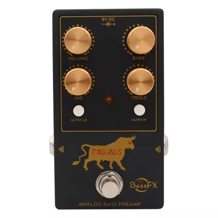 Pedal De Preamplificador De Baixo Eléctrico Fanmuzk Analógico Con 3 Bandas De EQ Activas Y Switches Ultra-Hi / Ultra-Lo True Bypass - 1