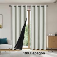 Cortinas De Blackout 100% En Color Sólido Para Protección Solar Y Aislamiento Total Para Dormitorio Y Sala De Estar - details 21