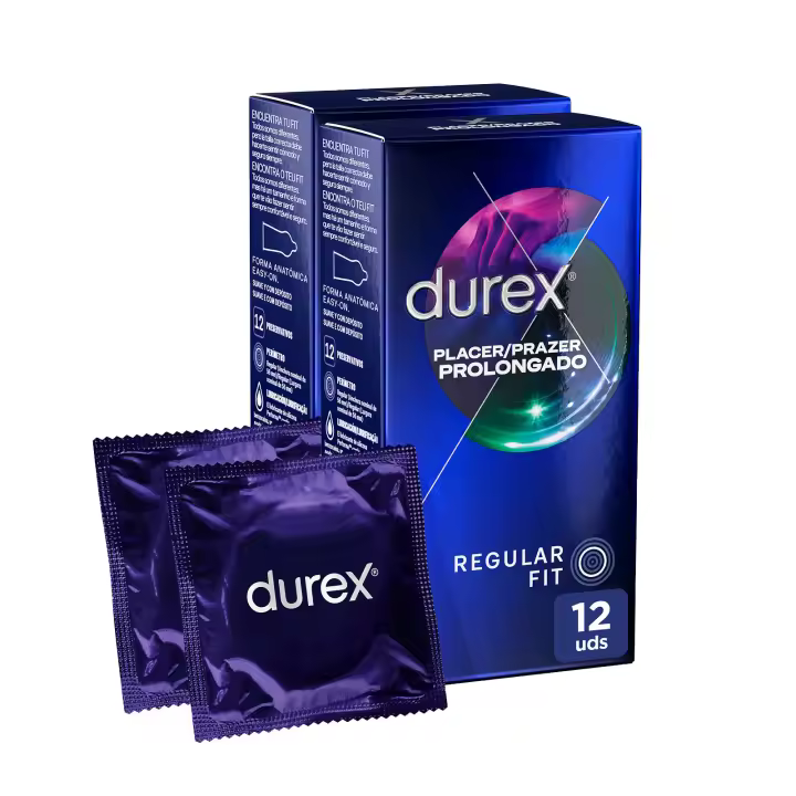Durex - Preservativos Placer Prolongado para Mayor Sensación Packs 12-24-48 condones para un sexo seguro - 1