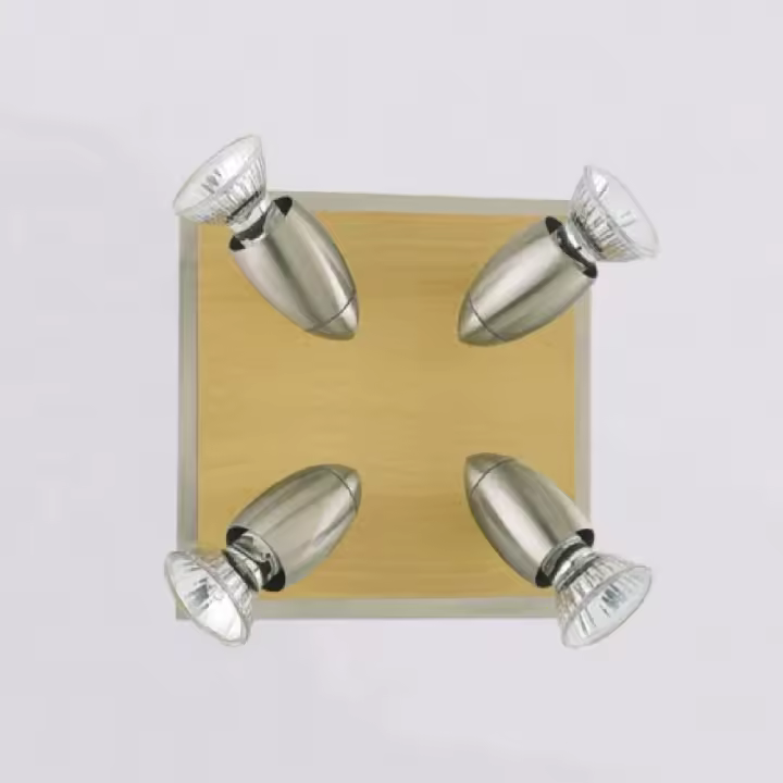 LED7- Plafón de Techo Acero Inoxidable 66-GU1090-4R - Aplique de Techo, Alta Eficiencia, Iluminación, Luz Interior, Luz Exterior, Luz Fría, Decoración, Ofertas de iluminación Herramientas, Tecnología de Iluminación, Lampara de Techo, Electricidad foco - 1