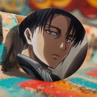 Broche De Anime Levi Ackerman Attack on Titan Badge Redondo Laser Accesorios Para Ropa Y Mochilas Material Metálico Estilo Moderno - details 8