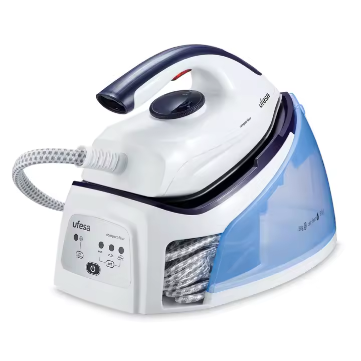 Ufesa - Centro de planchado PL2450 Compact con 6 bares de presión de vapor y 2400 W para planchado profesional en casa, sistema CareTemp para proteger tejidos y prolongar la vida de la ropa - 1