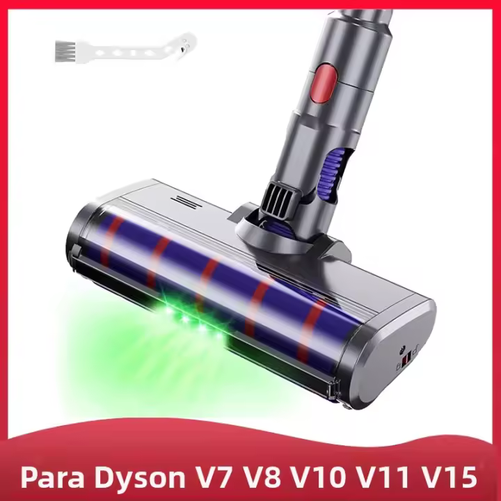 Cabeza De Cepillo Suave Para Aspiradora Dyson V7 V8 V10 V11 V15 Con 4 Luces LED Verdes Para Suelos Duros Y Alfombras Cortas - 1