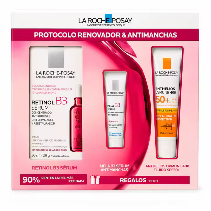 La Roche Posay Retinol B3 Serum 30 Ml + Regalo Mela B3 Serum 3 ml y Anthelios Uvmune 400 Fluido Spf50+ 15 ml Pack - 1
