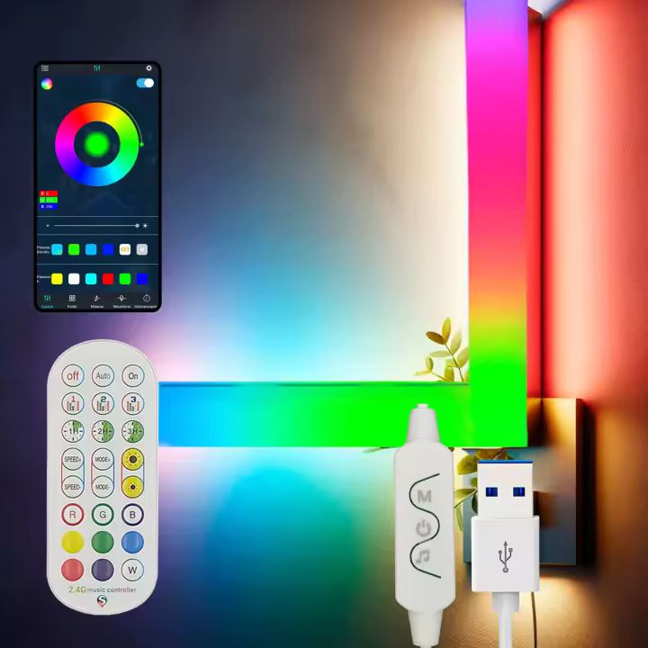 Lámpara RGBIC Digital, Mando Distancia y App, Sincronización por Sonidos, 16 Millones de Colores, Modos y Efectos de Luz, Ambilight, Decoración Led gaming, fiestas, chillout - 1