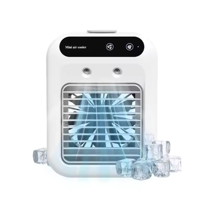 Mini Ventilador de aire Portátil, Mini Aire Acondicionado Portátil, Humidificador Portátil para Interiores recargable con USB | Silencioso Con 2 Velocidades Para Dormitorio Oficina Viajes Camping Garaje. - 1