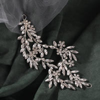 Headband De Plata Con Flor De Cristal Accesorio De Cabello Para Boda Hecho a Mano Diseño Nuevo Para Mujer Vines De Cabello De Novia - details 1