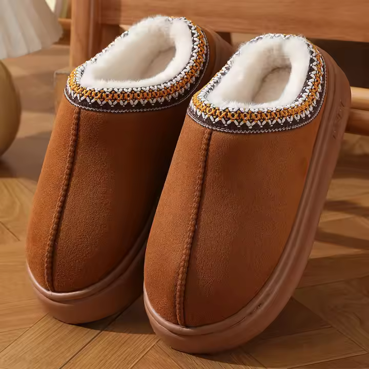 Pantuflas De Casa Para Mujer Invierno Suaves Suela No Esmerilada Cálido Peluche Pantuflas De Mujer Cerca De La Pared No Esmerilada Casual Algodón Zapatos - 1