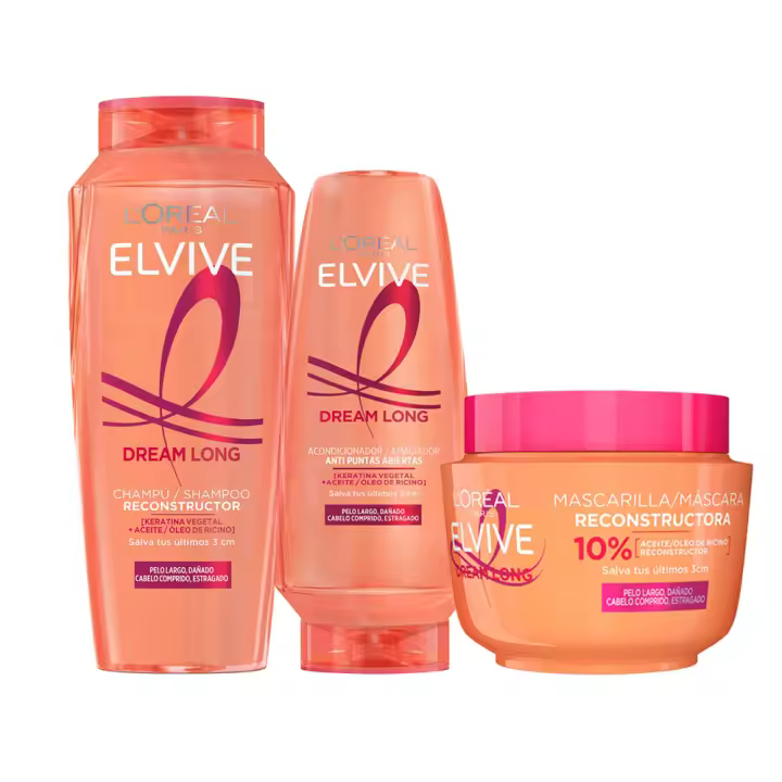 L’ORÉAL PARIS | Rutina Elvive Dream Long Champú, Acondicionador, Mascarilla o Sérum Reconstructor Para Pelo Largo y Dañado - 1