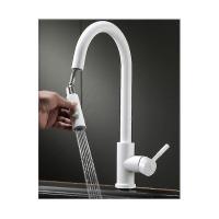 White, Cold, Hot, Swivel, Dual Function, Vegetarian Sink Kitchen Faucet, Pull Out. 210*50*430mm - details 0