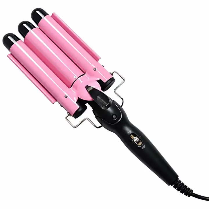 Rizador de Pelo Triple Barril Profesional, Ondulador de Pelo con Cerámica de Turmalina, Tenacilla para Ondas Grandes, Calentamiento Rápido, 3 Colores - 1