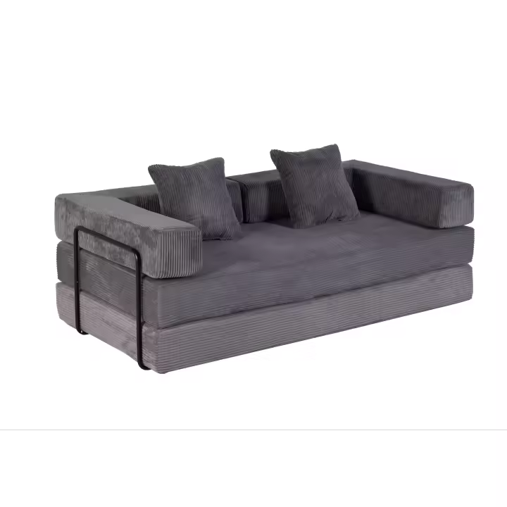 Sofá cama convertible de chenilla suave, asiento doble, no requiere montaje - tela resistente a los arañazos, imprescindible para apartamentos cómodos - 1