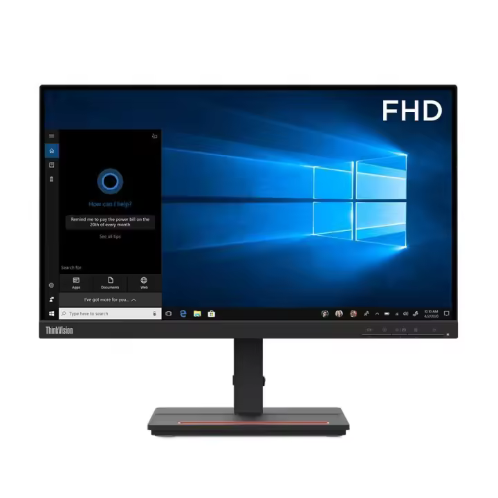 Lenovo ThinkVision S22e Monitor 21.5" 62C6KAT1EU FHD 1920x1080 4ms HDMI VGA 75hz AMD FreeSync, Color Negro, Cable HDMI Incluido, Garantía 3 años - 1