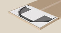 SONGMICS Espejo de Baño, Espejo de Pared, Arqueado, Marco de Aluminio, 81 x 61 cm, Lámina de Seguridad, Montaje Fácil, para Salón, Dormitorio, Negro Tinta - details 3