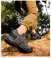 Zapatos De Senderismo Para Hombres Comodidad Antideslizante Suela Gruesa Resistente Al Desgaste Zapatillas De Moda Para Caminar Con Laces - details 1