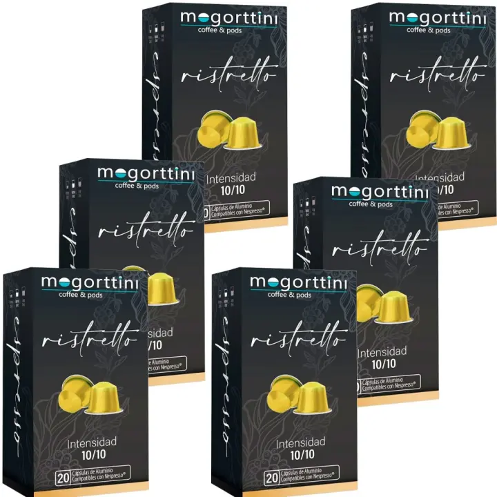 120 cápsulas Ristretto Mogorttini. Compatibles con Nespresso, en aluminio - 1