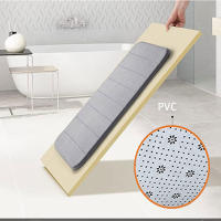 Alfombra De Piso De Espuma De Memoria Con Estampado Rayado Y Sólido Antideslizante Y Absorbente Para Baño Y Toilette - details 5