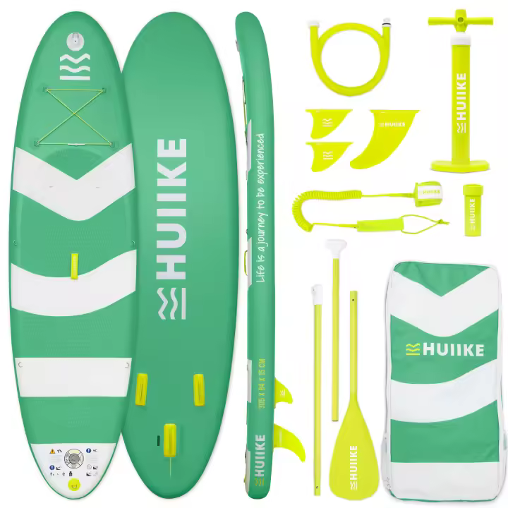 Tabla Paddle Surf Hinchable con Accesorios Premium - HUIIKE | Tabla Padel Surf Hinchable con Remo de Aluminio Inflador Leash | PadelSurf Stand Up Paddle Board Gran Estabilidad Resistencia | SUP Board - 1