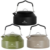 Hervidor De Agua De Viaje Ultraligero De 1.4L Con Manija Para Estufa Café Metal Suministros De Mesa Color Khaki Verde Negro - details 19