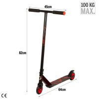 EVO - Patinete 2 ruedas, azul y rojo, manillar giro 360º, medidas 64x45x82 cm, peso máximo soportado 100 kg, freno trasero, base y manillar antideslizantes, juguetes niños +6 años, juguetes aire libre, juegos exterior - details 3