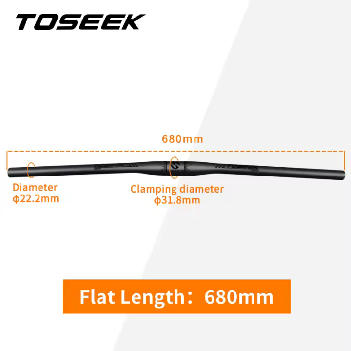 TOSEEK Mtb Carbon Handlebar Bicycle Handlebar 31.8*580-720/740/760mm Matt Black Handlebars For Mountain Bike Accessories - 1