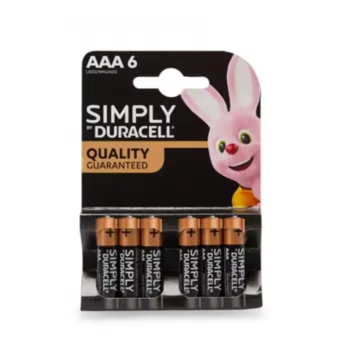 Duracell Simply AAA 6 Pilas Alcalinas pack 6 unidades - 1