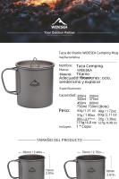 Widesea Taza De Camping De Titanio Para Acampar Y Picnic Utensilios De Cocina Al Aire Libre Equipamiento De Cocina Para Viajes Y Senderismo - details 1