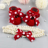 Set De Diadema Y Calcetines Para Bebés Cómodo Y Lindo Con Lazo Adecuado Para Niños Y Niñas De 0 a 1 Año Material De Algodón Blends - details 6