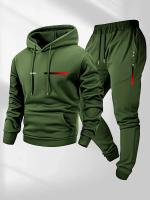 Conjunto Deportivo Para Hombre Con Capucha Y Pantalones Largos Estampado De Letras 2025 Adecuado Para Primavera Otoño Invierno Caliente - details 3