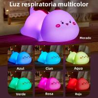 Lámpara Nocturna De Silicona Dinosaurio Luz De Noche Animal Toque Sensor Para Dormitorio Niños Niñas Niños Regalo De Cumpleaños Decoración De Camping - details 4