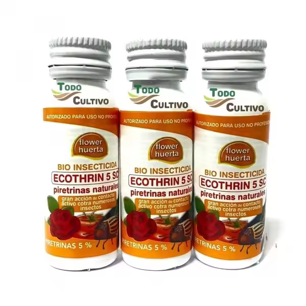 Piretrinas naturales 5% 30cc. (Pack 3x10cc.) Es un insecticida de origen natural formulado a base de piretrinas, con gran acción de contacto, activo contra un gran número de insectos cono tuta absoluta, mosca blanca, escarabajo de la pata, pulgones. - 1