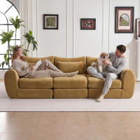 Sofá modular de pana, combinación libre sin herramientas, convertible en sofá cama de 3 plazas, no requiere montaje, ahorra espacio, ideal para salones y apartamentos pequeños - details 3