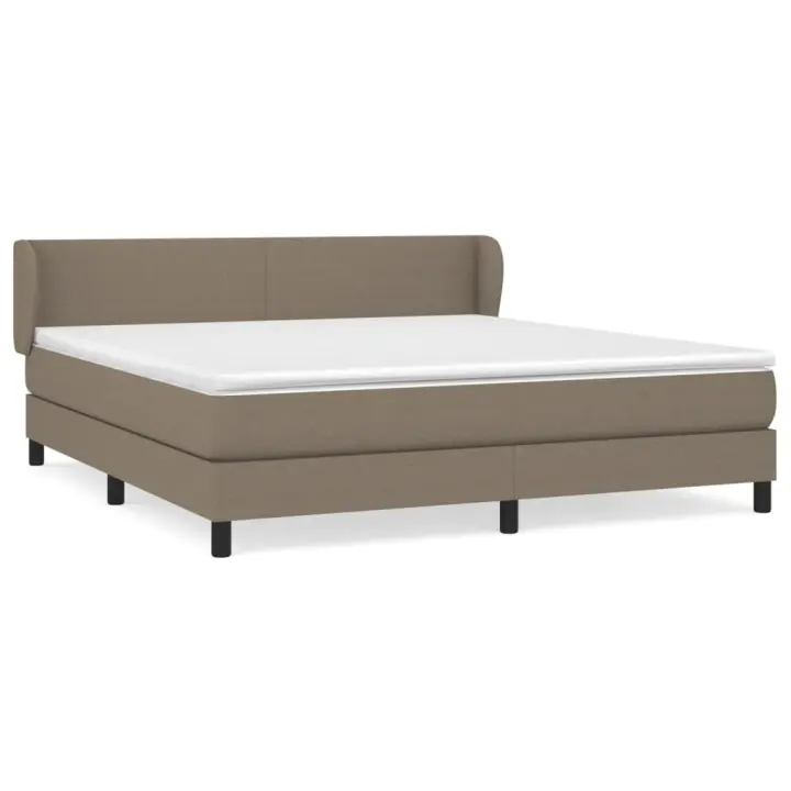 vidaXL Cama box spring con colchón tela gris taupe 160x200 cm - 1
