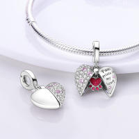 Beadas De Corazón Colorido En Plata Para Joyería De Pulsera Y Collar Con Encanto Para Chicos Y Chicas Accesorios De Moda Irregular - details 47