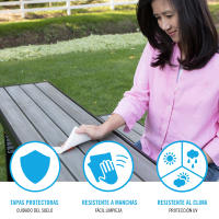 Banco convertible en mesa Lifetime color gris - details 3