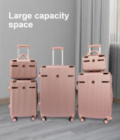 S7 Juego de maletas con 5 piezas, Set de tres maletas de viaje apilables y dos neceser ABS,Trolleys con asas laterales y un asa telescópica ergonómica, Maleta de cabina de mano con carcasa rígida resistente,Ruedas Spinner 360°,Cerraduras de combinación - details 2