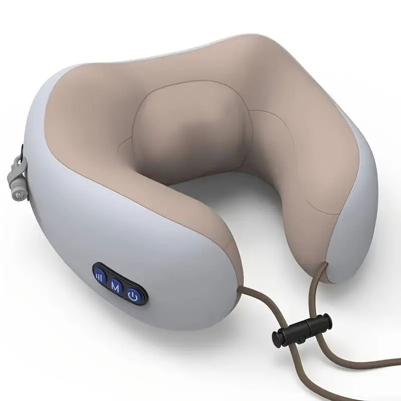 Almohada De Masaje Cervical Eléctrica U-Cuadrilátero Ajustable Con Calor Para Relajación Duradera De Algodón De Memoria
