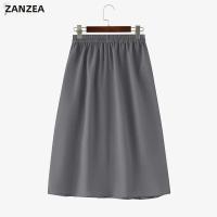 ZANZEA Falda Elegante Para Mujer Verano Largo De Color Sólido Plisado Casual Vestidos De Fiesta Streetwear Talla S-2XL - details 5
