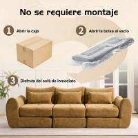 Sofá modular de pana, combinación libre sin herramientas, convertible en sofá cama de 3 plazas, no requiere montaje, ahorra espacio, ideal para salones y apartamentos pequeños - details 0