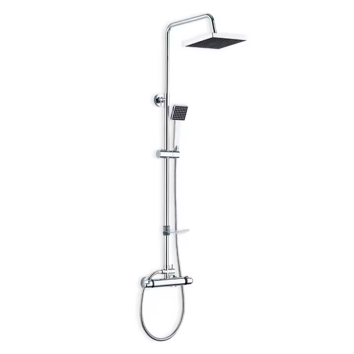 DP GRIFERÍA Set de Ducha Termostático Ponte - Rociador y Mango Cuadrados, Diseño Moderno - 1