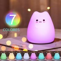 Lámpara Nocturna De Gato Para Bebés Mini Popular 7 Colores Toque Cambio De Color Protección Ocular Luz De Noche Para Dormitorio Regalo Para Niños - details 22