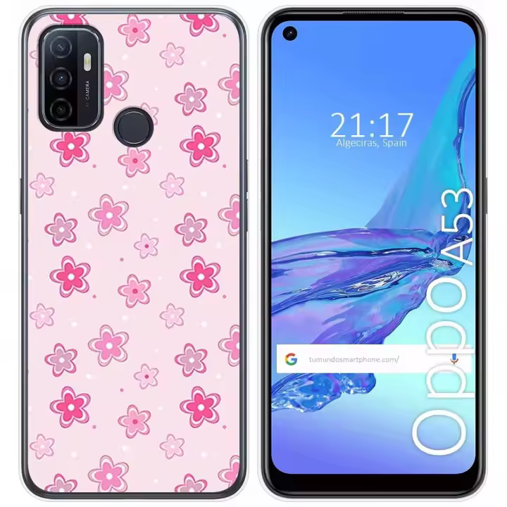 Tumundosmartphone Funda Gel Tpu para Oppo A53 / A53s diseño Flores Dibujos - 1