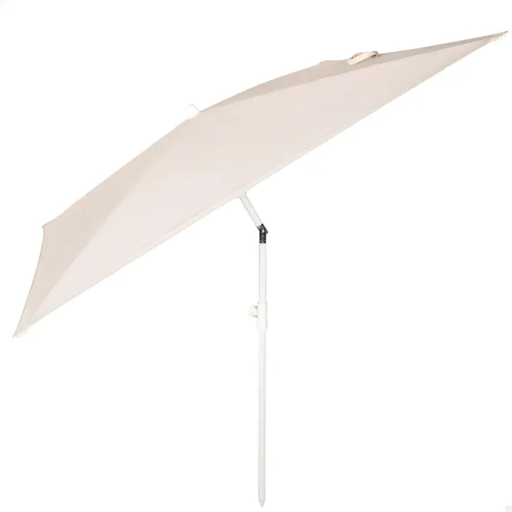 Aktive - Sombrilla terraza rectangular 180x145 cm beige, 4 varillas, mástil inclinable, protección UV30, estructura de acero estable y resistente, ideal para balcones, terrazas y jardines, ligera y fácil de almacenar - 1