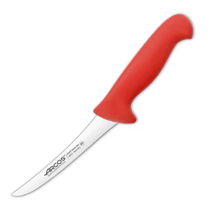 ARCOS Serie 2900 - Cuchillo Profesional Deshuesador 14 cm Acero NITRUM. Rojo - 1