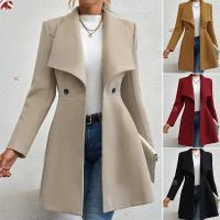 Abrigo De Lana Vintage De Corte Slim Para Mujer Estilo Coreano Doble Filo Otoño Invierno Abrigo Casual De Elegancia Completo - details 1