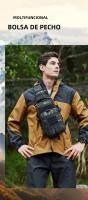 Bolsa De Hombro Táctica Para Camping Y Senderismo Para Hombres Bolsa De Pecho MOLLE Multifuncional De Nylon Impermeable Negro CP Y Caqui - details 1