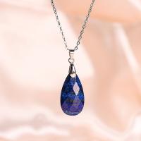 Collar De Cristal Rosa Amatista Pendentivo De Piedra Natural Para Mujer Joyería Regalo Forma De Gota De Agua Corte En Rostro - details 4