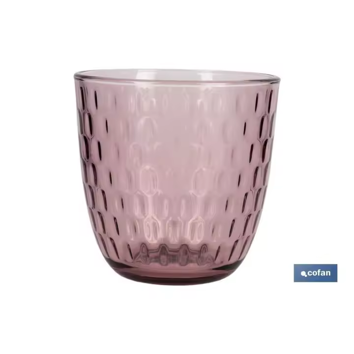Pack 6 vasos de agua vidrio 29 cl color purpura claro modelo ópalo - 1