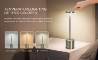 Lámpara De Mesa LED Recargable USB Luz Nocturna Táctil De 3 Colores Metal Para Decoración De Habitación Luz De Escritorio Para Exterior Y Comedor - details 8
